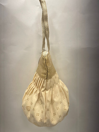 Cream Banarasi Potli Bag HBG_62