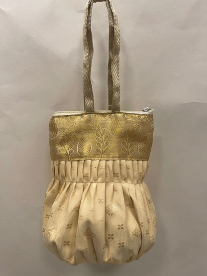 Cream Banarasi Potli Bag HBG_62