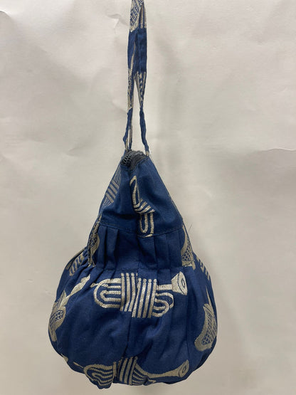 Navy Blue Banarasi Potli Bag HBG_87