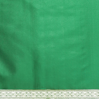 Faishana Presents Brown Mughal Motif Satin Silk Banarasi Saree Kaanchi Skirt Kadiyal Green Borde