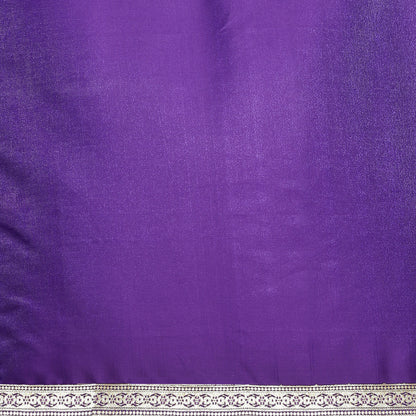 Faishana Presents Torquoise Blue Mughal Motif Satin Silk Banarasi Saree Skirt Kadiyal Blue Borde