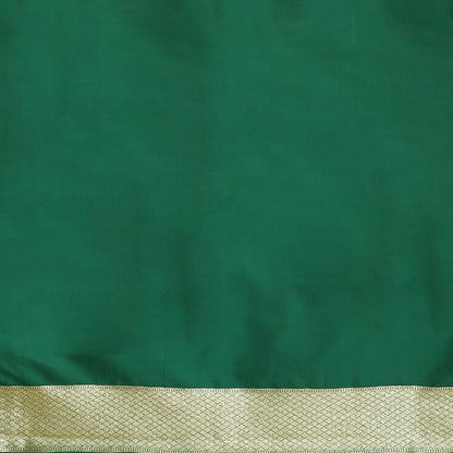 Faishana Presents Purple Boota Mughal Motif Satin Silk Banarasi Saree Paithani Anchal  Paithani Skirt Green Border