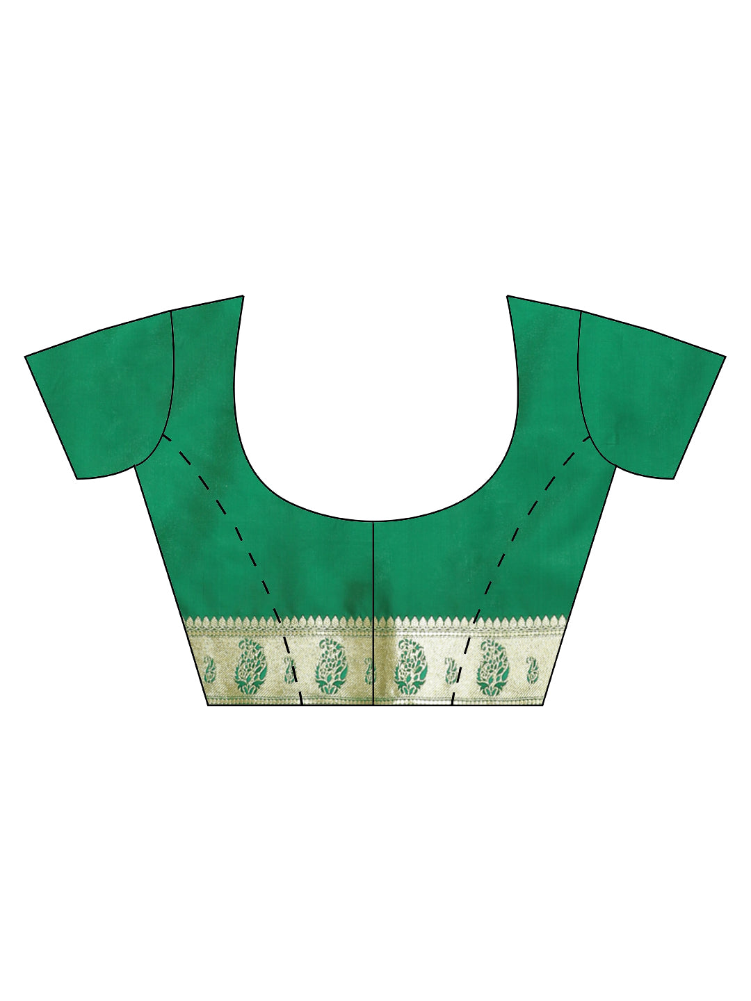 Faishana Presents Red Booti Mughal Motif Satin Silk Banarasi Saree With Paithani Green Borde