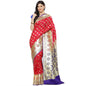 Faishana Presents Pink Booti Mughal Motif Banarasi Satin Silk With Skirt Kadiyal Paithani Blue Borde