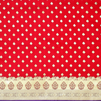 Faishana Presents Pink Booti Mughal Motif Banarasi Satin Silk With Skirt Kadiyal Paithani Blue Borde