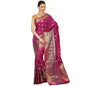 Faishana Presents Magenta Poly Cotton Zari Boota Skirt Border Banarasi Saree With Banarasi Saree