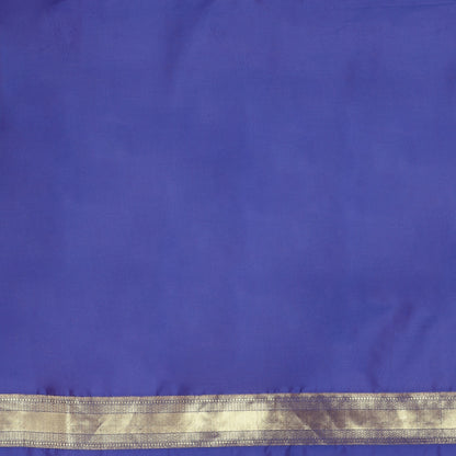 Faishana Presents Royal Blue Poly Cotton Zari Boota Skirt Border Banarasi Saree With Blouse Piece