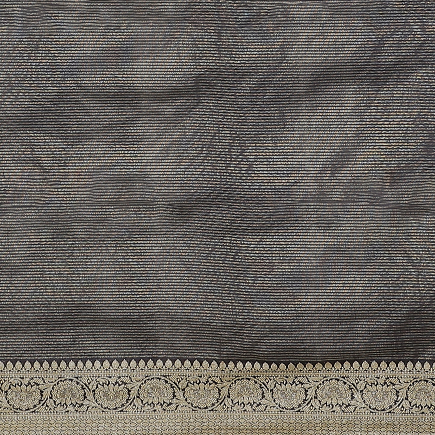 Faishana Presents Green Organza Striped With Contrast Black Kadiyal Border Banarasi Saree