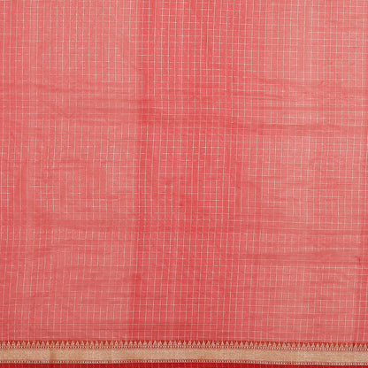 Faishana Presents Black Organza Zari Check With Skirt Tilfi Kadiyal Red Contrast Border Banarasi Saree