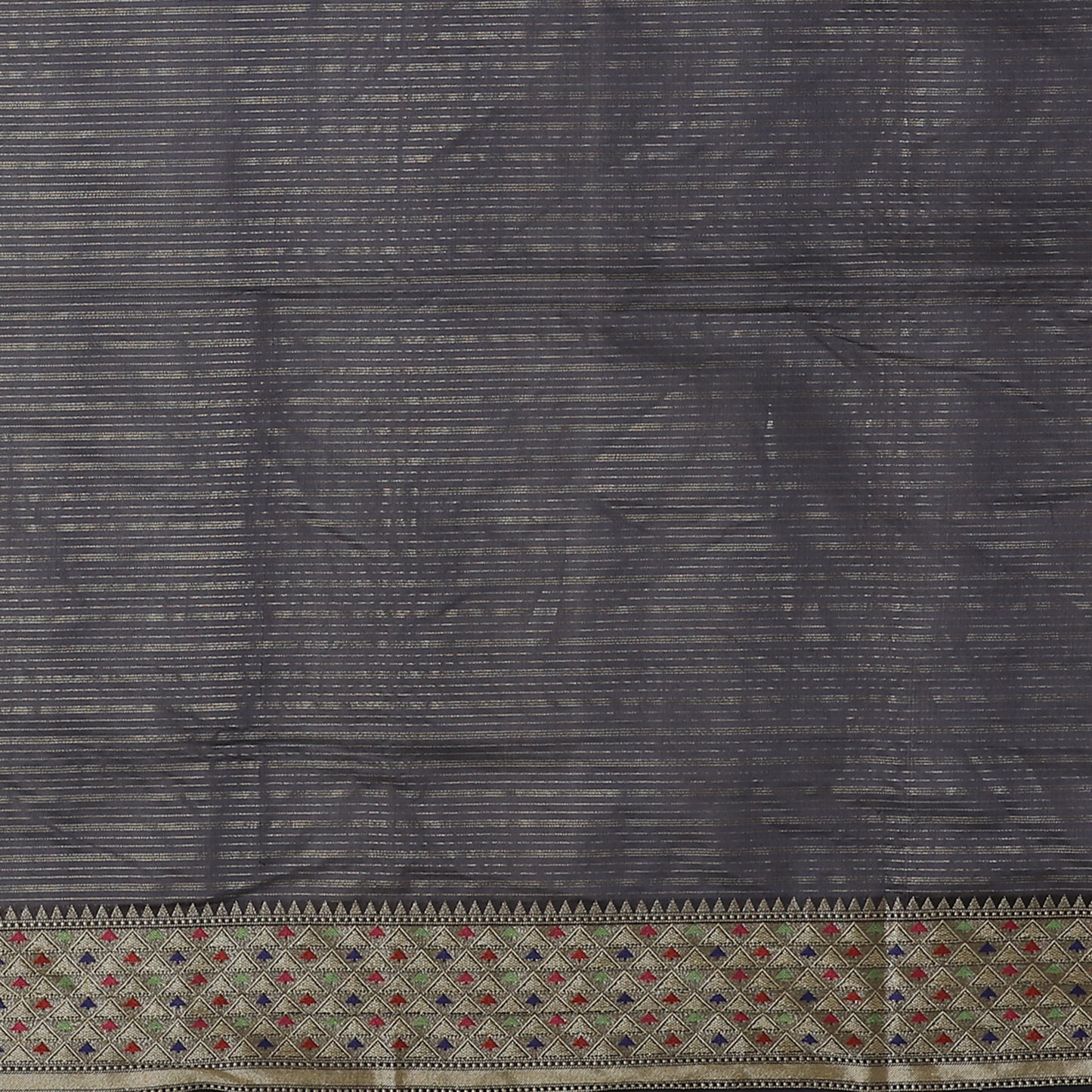 Faishana Presents Red Organza Zari Check With Tilfi Kadiyal Black Contrast Border Banarasi Saree