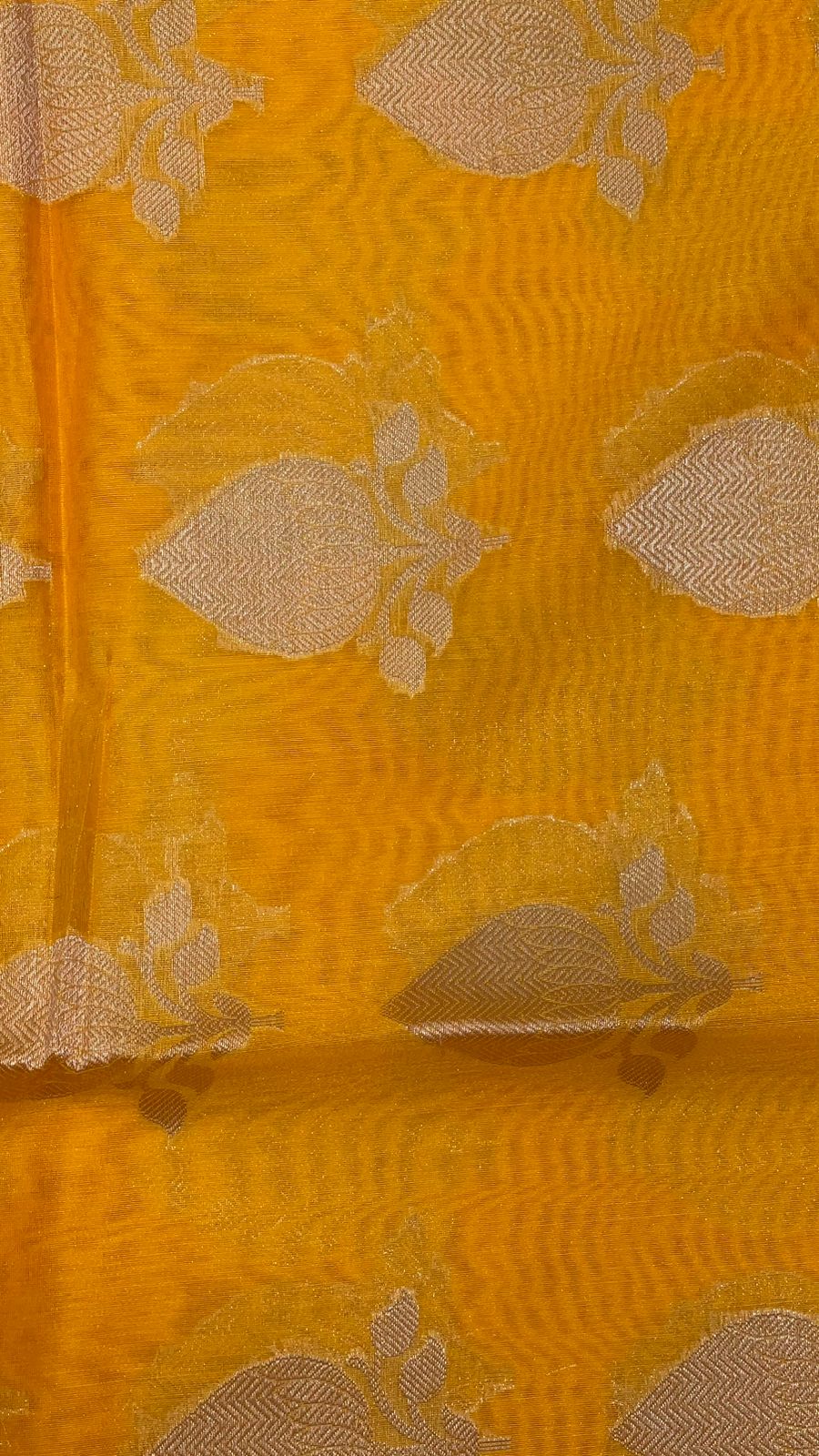 Gold Cotton Blend Banarasi Sarees For Women GEHKR 11