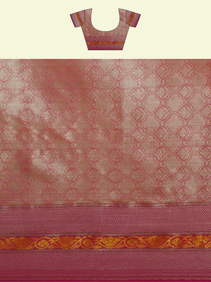 Green Cotton Blend Banarasi Sarees For Women GEHKR 17