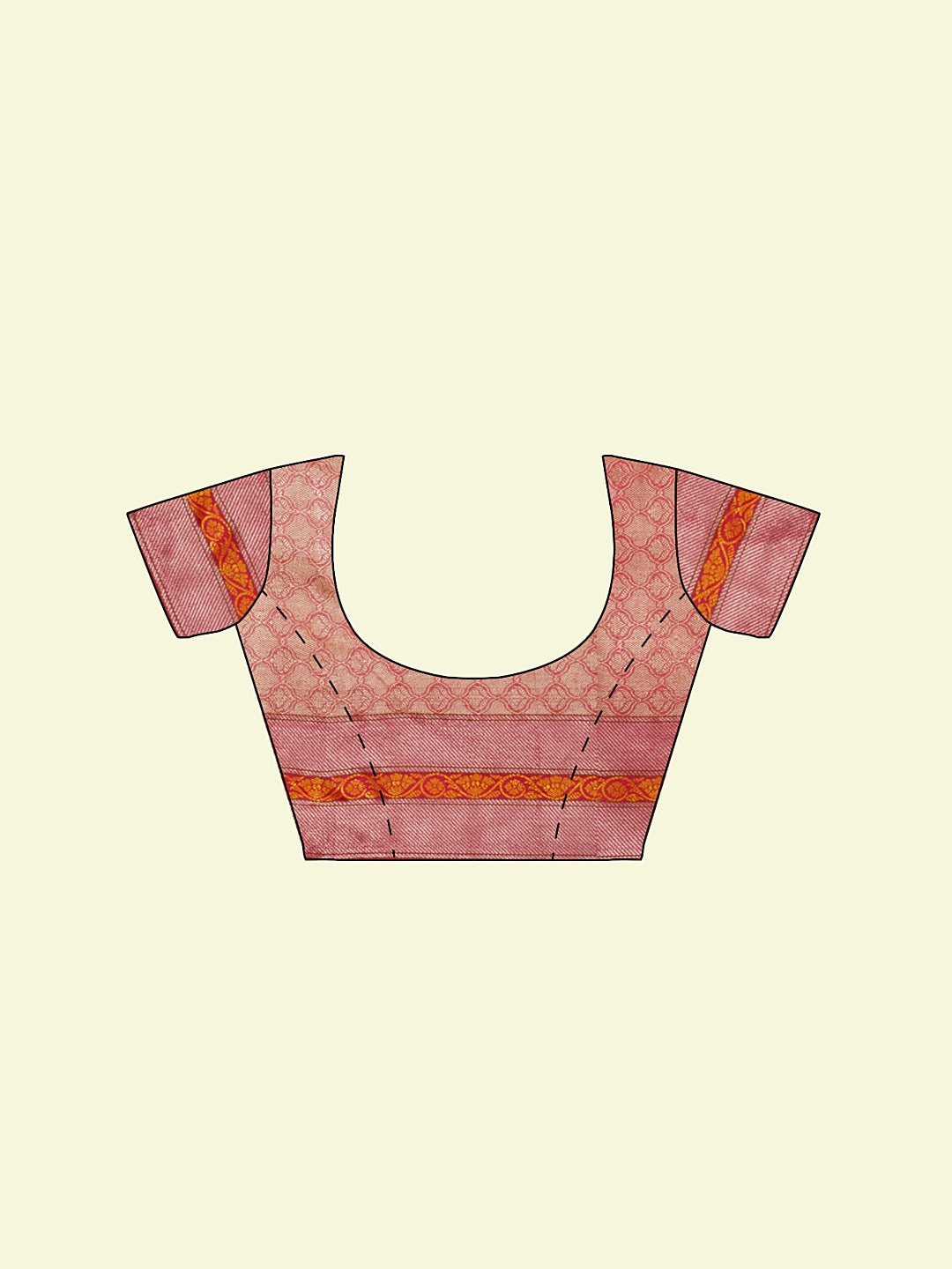 Faishana Presents Orange Woven Organza Pink Border With Pink Blouse Banarasi Saree