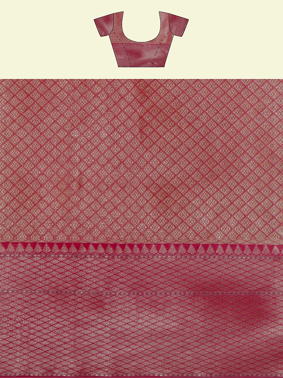 Faishana Presents Pink Woven Organza Pink Border With Pink Blouse Banarasi Saree