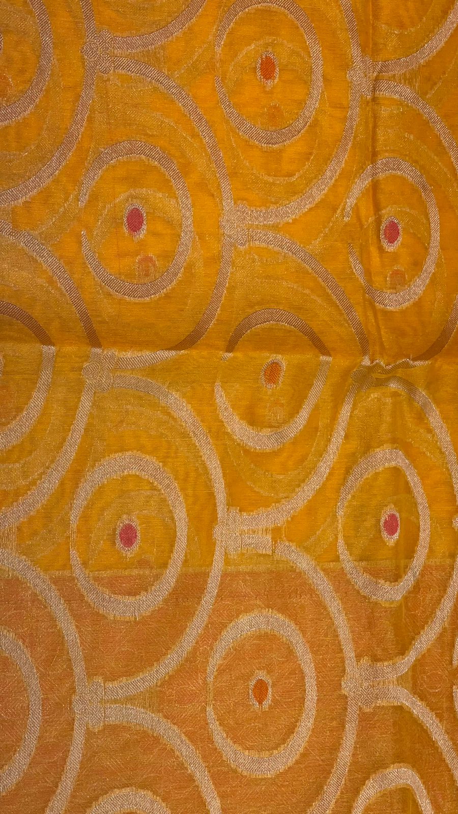 Yellow Cotton Blend Banarasi Sarees For Women GEHKR 30