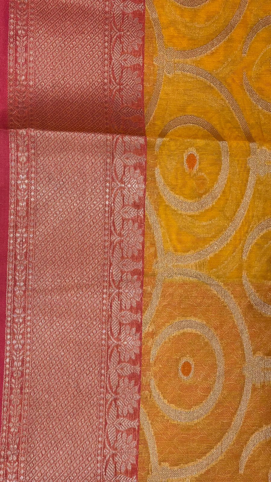 Yellow Cotton Blend Banarasi Sarees For Women GEHKR 30