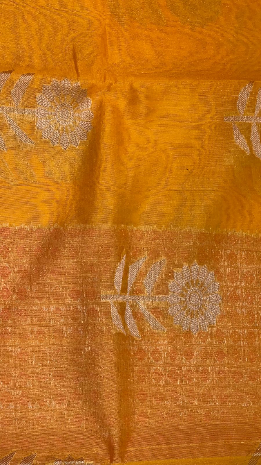 Gold Cotton Blend Banarasi Sarees For Women GEHKR 42