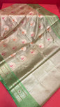 Beige Cotton Blend Banarasi Sarees For Women GEHKR 78