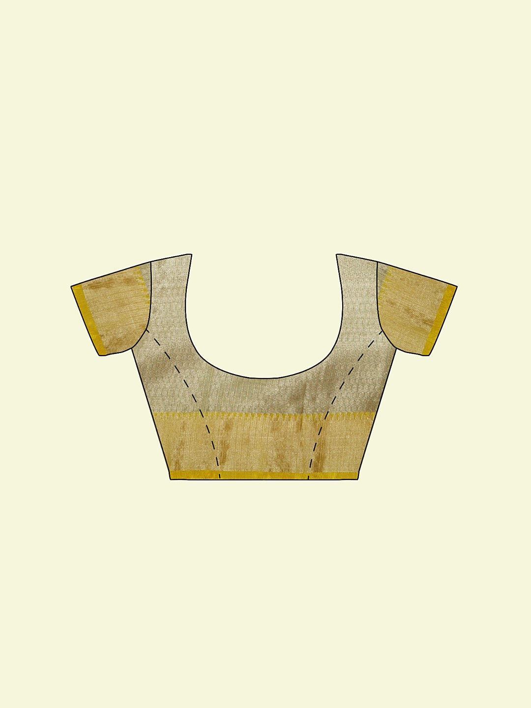 Faishana Presents Seagreen Woven Organza Yellow Border With Beige Blouse Banarasi Saree