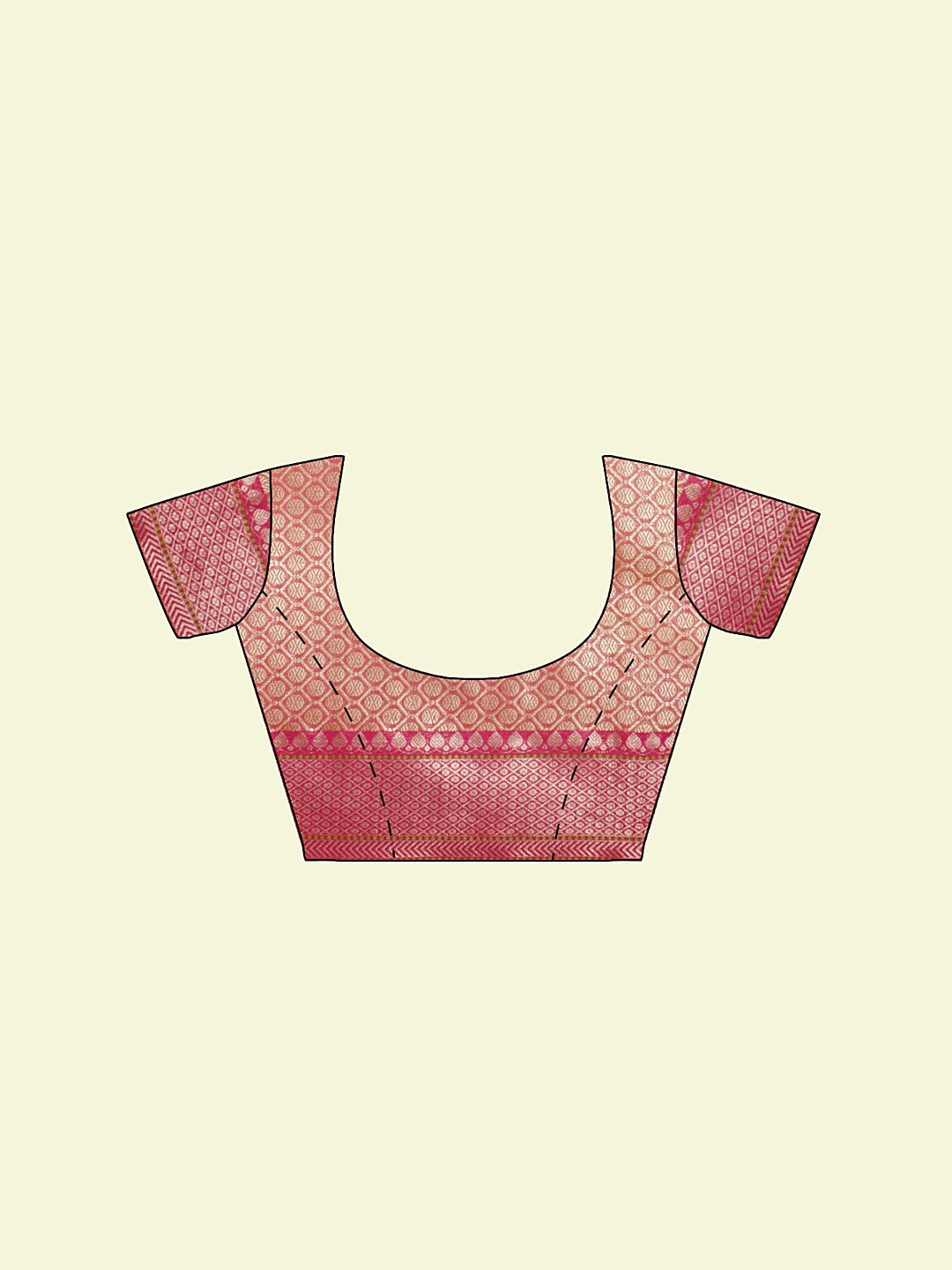 Faishana Presents Pink Woven Organza Pink Border With Pink Blouse Banarasi Saree