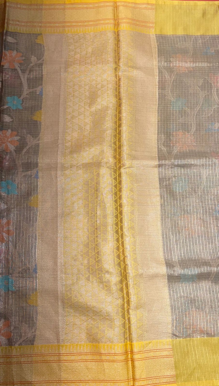 Green Cotton Blend Banarasi Sarees For Women GEHKR 106