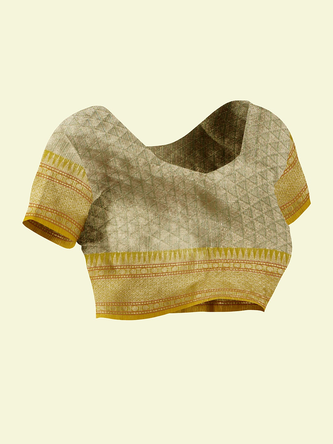 Green Cotton Blend Banarasi Sarees For Women GEHKR 106