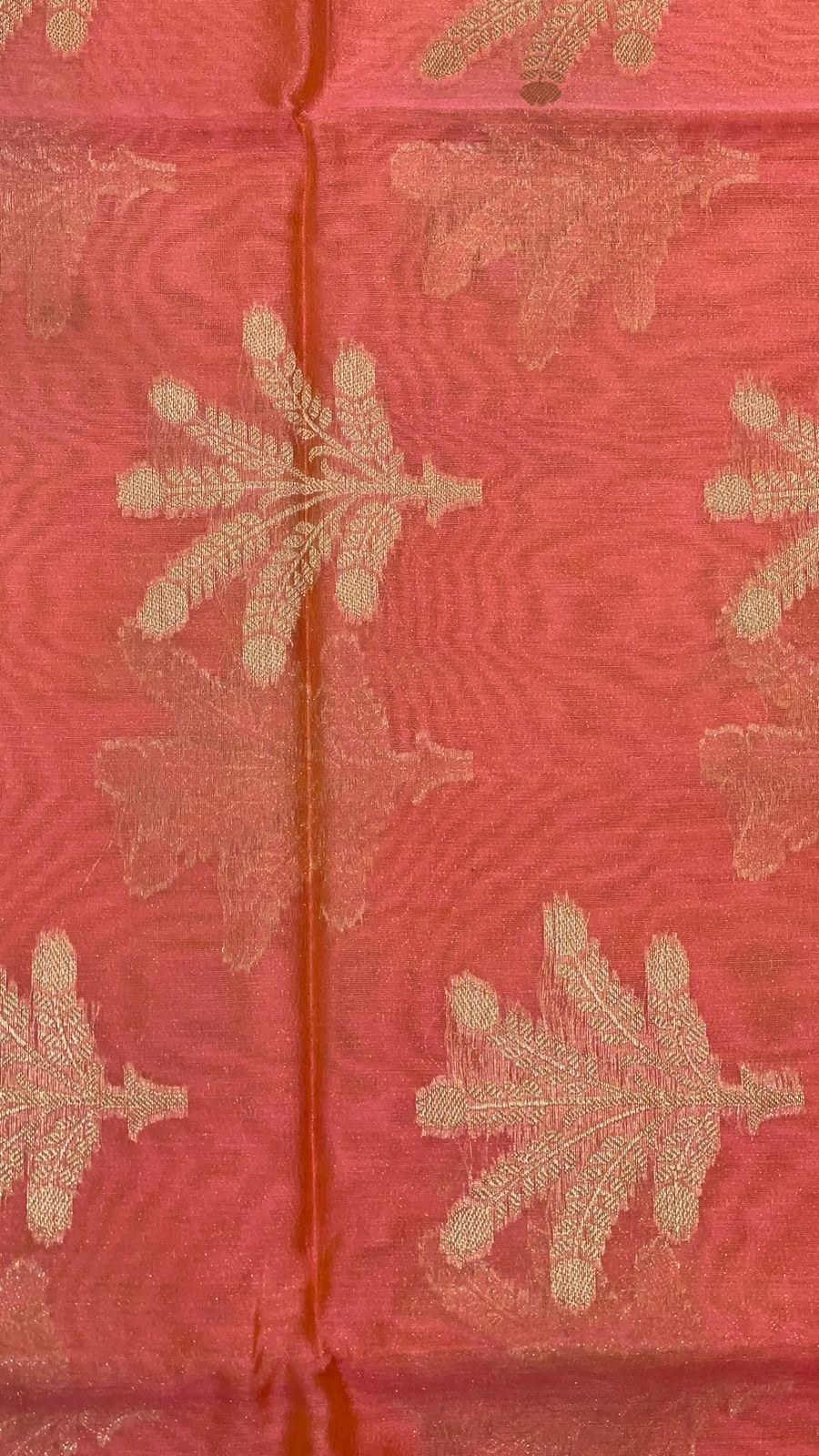 Orange Cotton Blend Banarasi Sarees For Women GEHKR 4