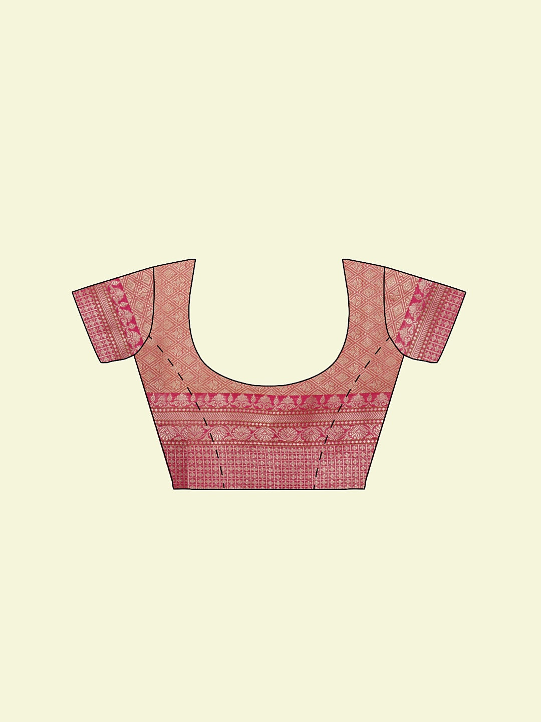 Faishana Presents Handwoven Green Cotton Blend Zari Booti With Maroon Blouse Faishana PresentsSaree