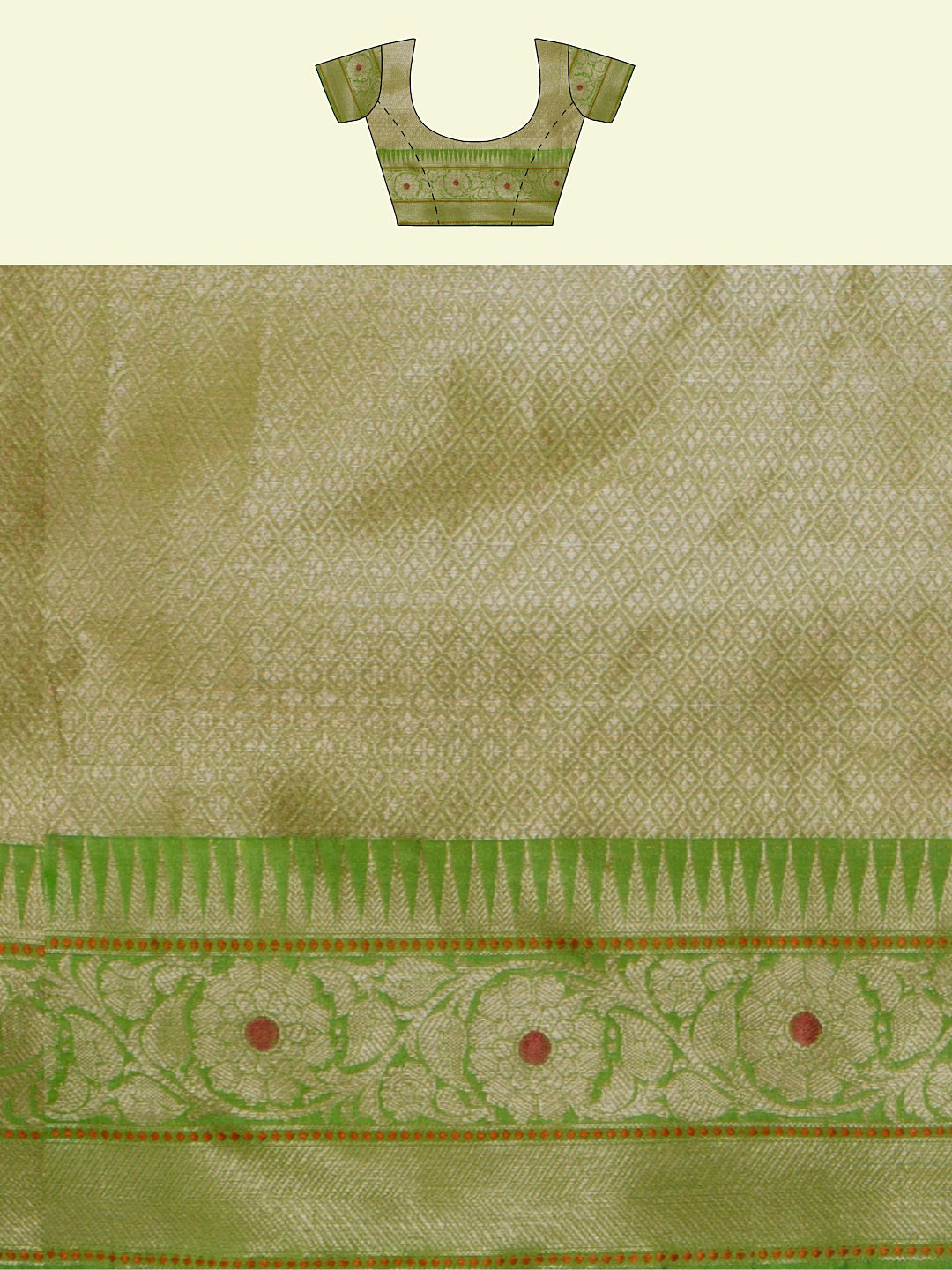 Beige Cotton Blend Banarasi Sarees For Women GEHKR 78