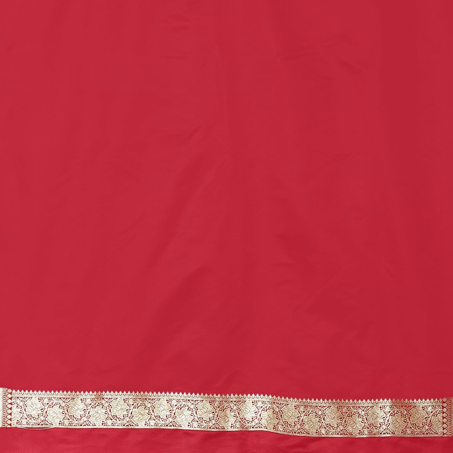 Faishana Presents Light Red Katan Silk Mughal Motif Floral Stripe Banarasi Saree with Blouse piece