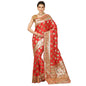 Faishana Peach Katan Silk Floral Meena Boota with Paithani Meena Anchal Border Banarasi Saree