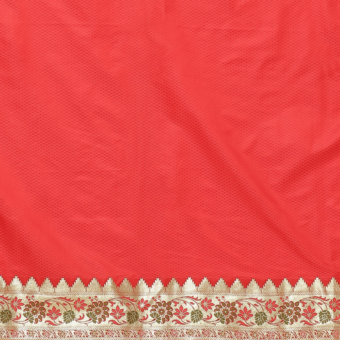 Faishana Peach Katan Silk Floral Meena Boota with Paithani Meena Anchal Border Banarasi Saree