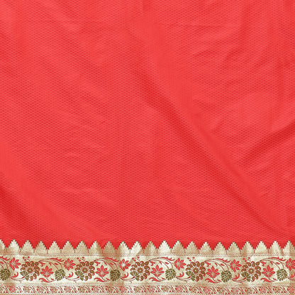 Faishana Peach Katan Silk Floral Meena Boota with Paithani Meena Anchal Border Banarasi Saree
