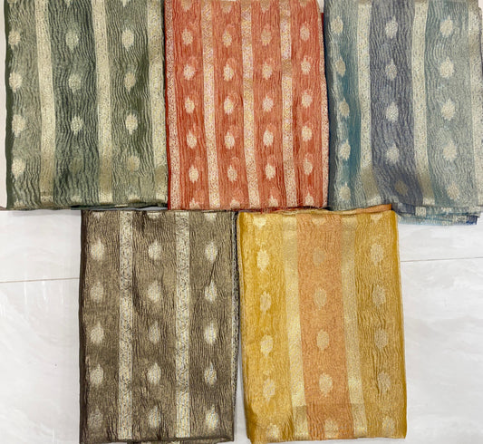 Crush Tissue 3 pcs Banarasi Suit 1050IM_CRT1-IM_CRT5 SET