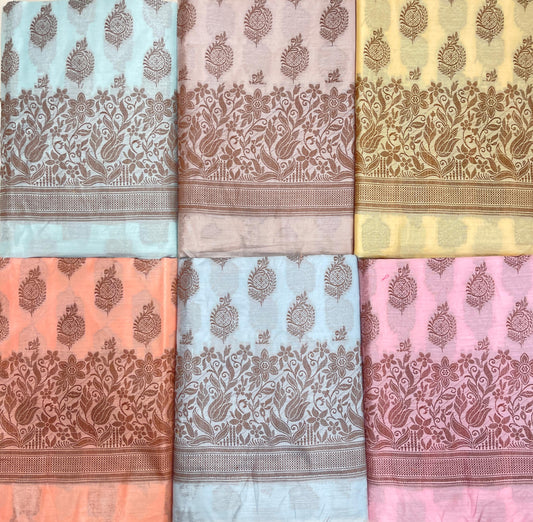 Cotton Silk 3 pcs Banarasi Suit 525IM_CS23-IM_CS28 SET