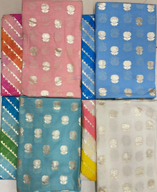 Pure Cotton Self Design 3 pcs Banarasi Suit IM_PCHBK 1-IM_PCHBK 4 SET