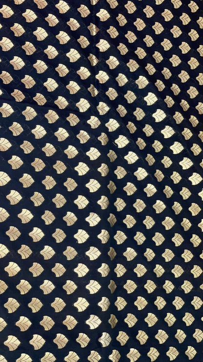 Faishana Black Satin Silk Saree With Blouse Piece GEJA18