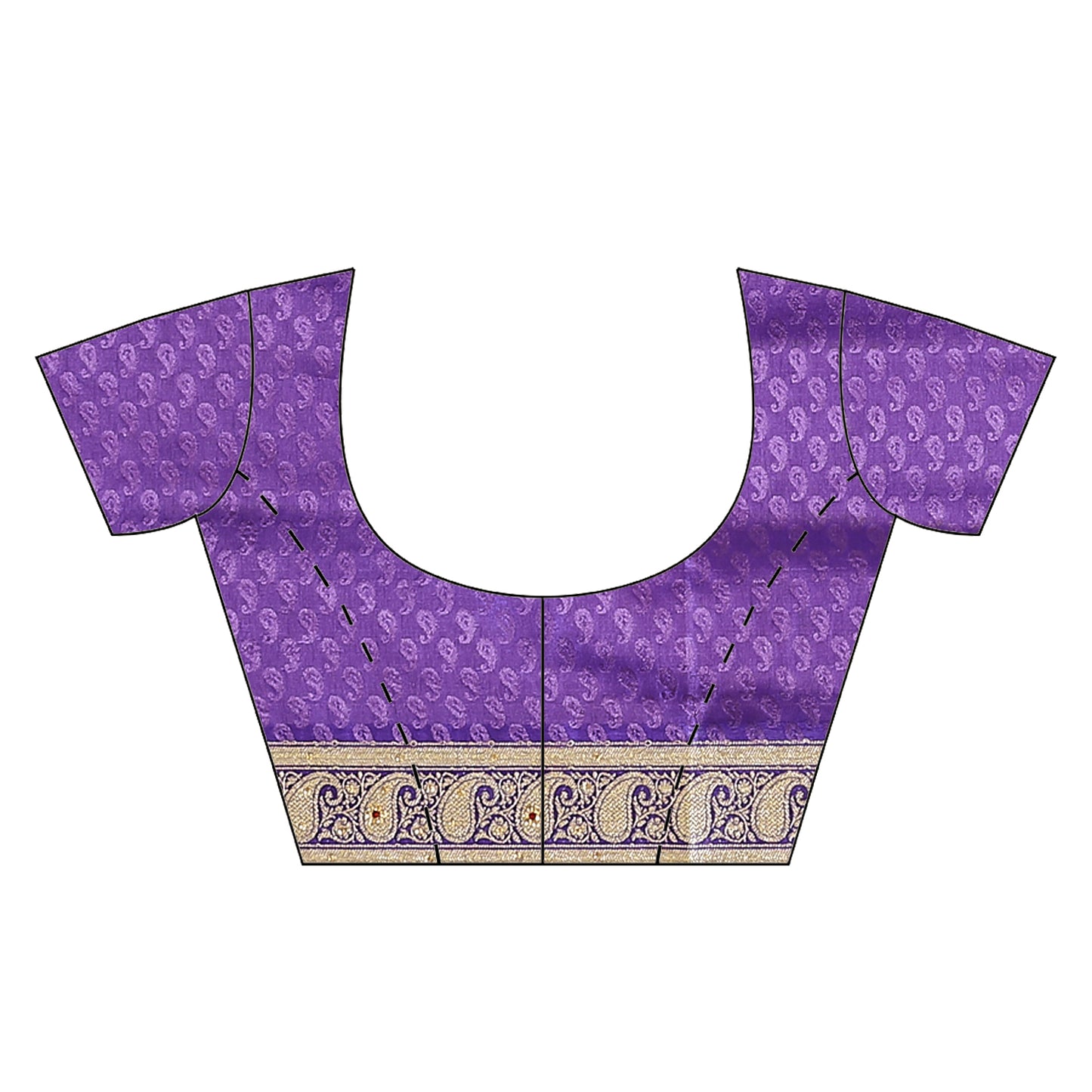 Faishana Presents Pink Tanchoi Stone Contrast Blue Border Art Silk Banarasi Saree With Blouse Piece