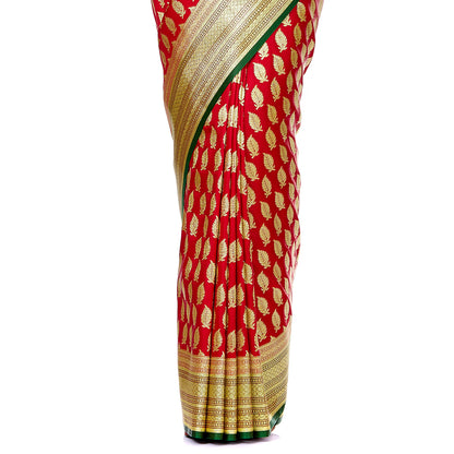 Faishana Presents Red Satin Silk Saree With Blouse Piece(JA26 RED Free Size)