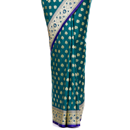 Faishana Presents Green Satin Silk Saree With Blouse Piece(JA30 GREEN Free Size)