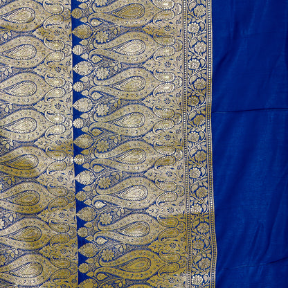 Faishana Presents Blue Satin Silk Saree With Blouse Piece(JA36 Blue Free Size)