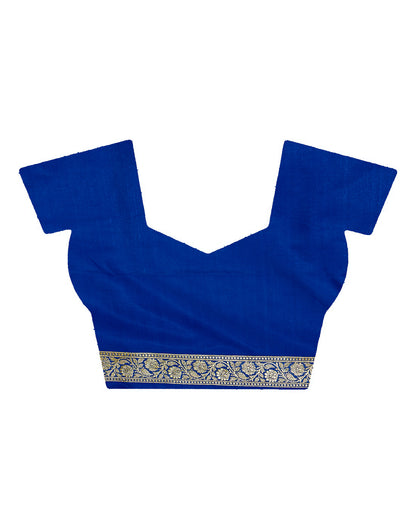 Faishana Presents Blue Satin Silk Saree With Blouse Piece(JA36 Blue Free Size)