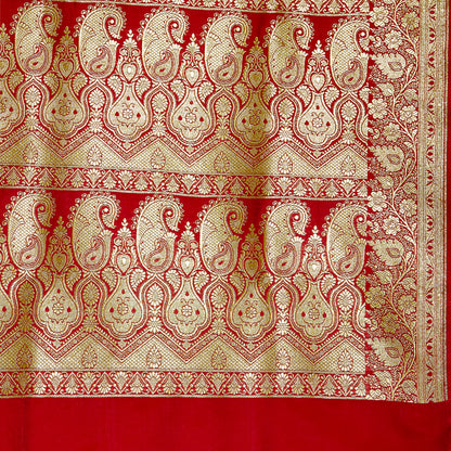 Faishana Presents Red Satin Silk Saree With Blouse Piece(JA40 RED Free Size)