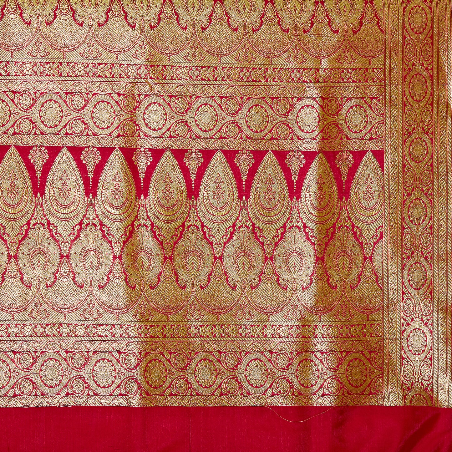 Faishana Presents Pink Satin Silk Floral Zari Booti Skirt Zari Border with Pink Blouse Piece