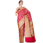 Faishana Presents Pink Satin Silk Floral Zari Booti Skirt Zari Border Banarasi Saree with Pink Blouse Piece