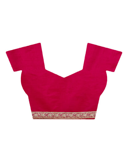 Faishana Presents Pink Satin Silk Floral Zari Chunri Booti Saree with Pink Floral Boota Pallu and Pink Blouse Piece