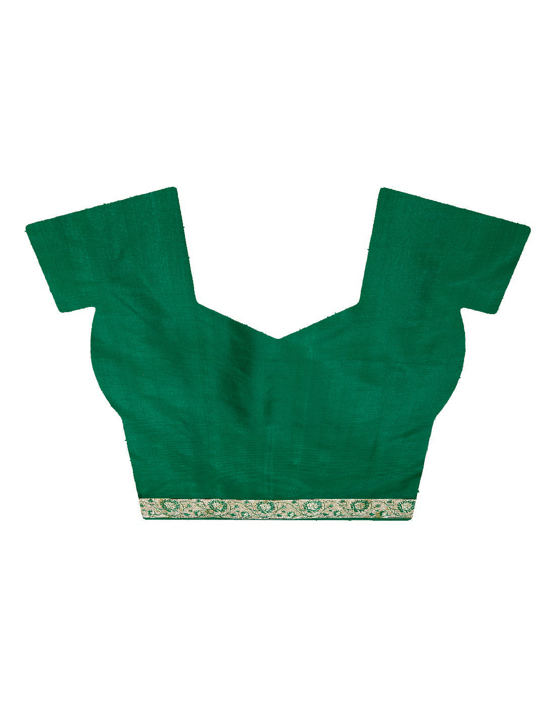 Faishana Presents Red Satin Silk Zari Booti Saree with Contrast Green Floral Jaal Pallu and Green Blouse Piece
