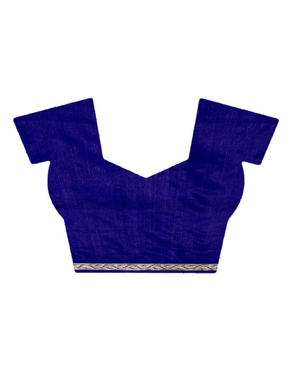 Faishana Presents Red Satin Silk Gold Zari Booti Skirt Floral Leaf Banarasi Saree with Contrast Blue Blouse Piece