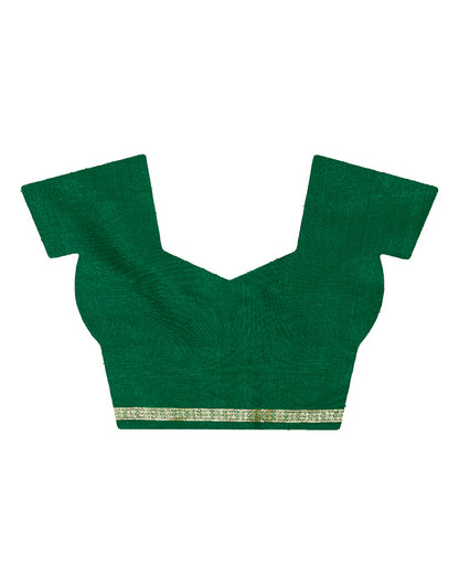 Faishana Presents Maroon Satin Silk Zari Booti Banarasi Saree with Contrast Green Paisley Pallu and Green Blouse Piece