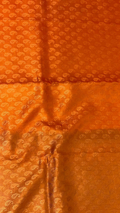 Faishana Orange Satin Silk Saree With Blouse Piece GEJA6
